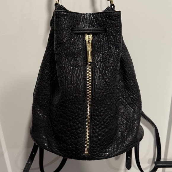 Elizabeth and James Leather Sling Bucket Bag Backpack Black main image 16